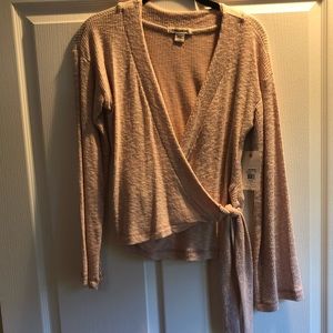 Pink Wrap Sweater